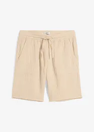 Bermuda en gaze de coton avec taille élastiquée, bonprix