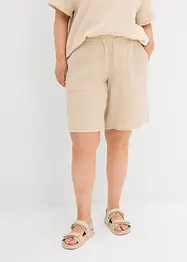 Bermuda en gaze de coton avec taille élastiquée, bonprix