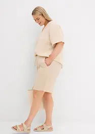 Bermuda en gaze de coton avec taille élastiquée, bonprix