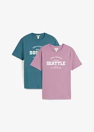Lot de 2 T-shirts 100% coton, bonprix