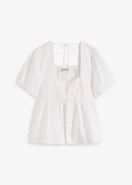 Blouse à manches bouffantes et encolure boutonnée, bonprix