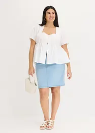 Blouse à manches bouffantes et encolure boutonnée, bonprix