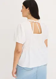 Blouse à manches bouffantes et encolure boutonnée, bonprix
