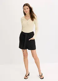 Short en twill avec ceinture à nouer, bonprix