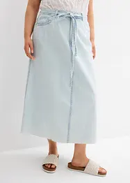 Jupe midi en jean taille mi-haute, toile super souple, bonprix