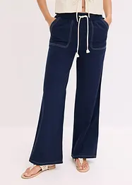 Pantalon en twill léger avec cordon et coutures contrastantes, bonprix