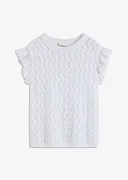 Top en maille aspect crochet avec dentelle, bonprix