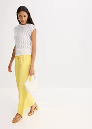 Top en maille aspect crochet avec dentelle, bonprix