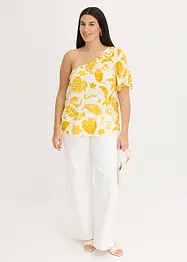 Blouse à encolure asymétrique en viscose texturée, bonprix