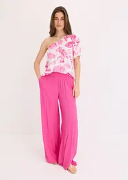 Blouse à encolure asymétrique en viscose texturée, bonprix