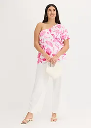 Blouse à encolure asymétrique en viscose texturée, bonprix