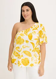 Blouse à encolure asymétrique en viscose texturée, bonprix