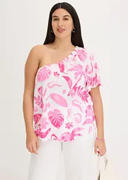Blouse à encolure asymétrique en viscose texturée, bonprix