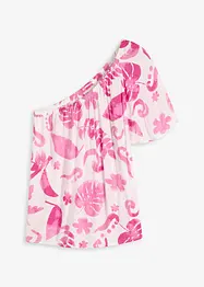 Blouse à encolure asymétrique en viscose texturée, bonprix