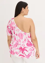 Blouse à encolure asymétrique en viscose texturée, bonprix