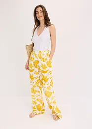 Pantalon large imprimé en viscose texturée, bonprix