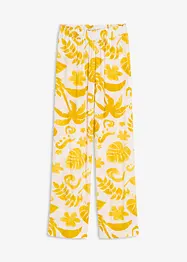 Pantalon large imprimé en viscose texturée, bonprix