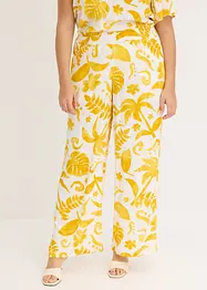 Pantalon large imprimé en viscose texturée, bonprix