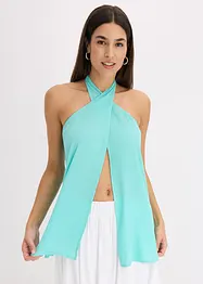Neckholder-Blusentop aus strukturierter Viskose, bonprix