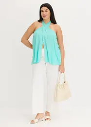 Top à dos nu en viscose texturée, bonprix