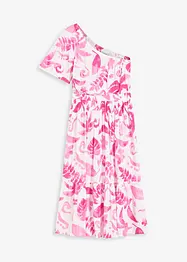 Robe asymétrique imprimée en viscose texturée, bonprix