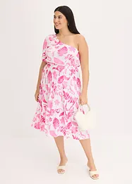 One-Shoulder-Kleid aus strukturierter Viskose, bonprix