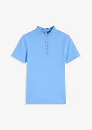 Top en coton à col volanté, bonprix