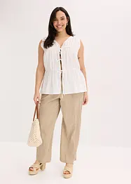 Blouse sans manches à volants et nouettes, bonprix