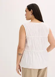 Blouse sans manches à volants et nouettes, bonprix