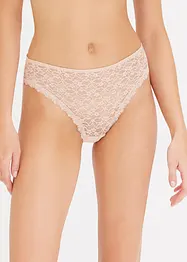 Lot de 3 slips Maxi échancrés en dentelle recyclée, bonprix