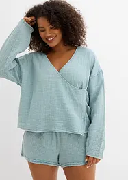 Blouse cache-cœur 100% coton, bonprix