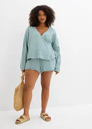 Blouse cache-cœur 100% coton, bonprix