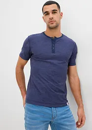 T-shirt à col Henley, 100% coton, bonprix