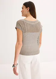 Pull en grosse maille ajourée avec fil brillant, bonprix