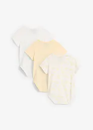 Lot de 3 bodies bébé croisés manches courtes, 100% coton, bonprix