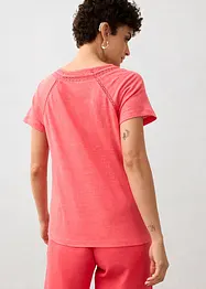 Shirt aus reinem Leinen mit Spitze, bonprix