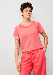 Shirt aus reinem Leinen mit Spitze, bonprix