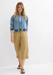 Pantalon en lin majoritaire, longueur 3/4, bonprix