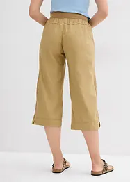 Pantalon en lin majoritaire, longueur 3/4, bonprix