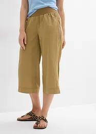 Pantalon en lin majoritaire, longueur 3/4, bonprix
