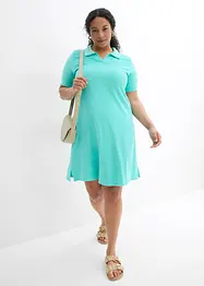 Robe longueur genou en tissu éponge avec col polo, bonprix