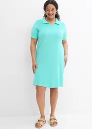 Robe longueur genou en tissu éponge avec col polo, bonprix