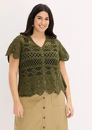 Gilet court en crochet, bonprix