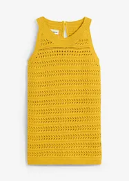 Ajour-Stricktop mit Leinenanteil, bonprix