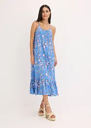 Robe imprimée à fines bretelles en lin mélangé, bonprix