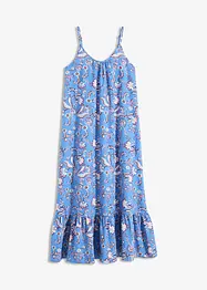 Robe imprimée à fines bretelles en lin mélangé, bonprix