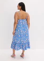 Robe imprimée à fines bretelles en lin mélangé, bonprix