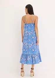 Robe imprimée à fines bretelles en lin mélangé, bonprix