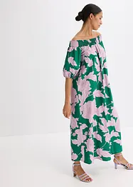 Robe col Bardot imprimée 100% coton, bonprix