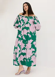 Robe col Bardot imprimée 100% coton, bonprix